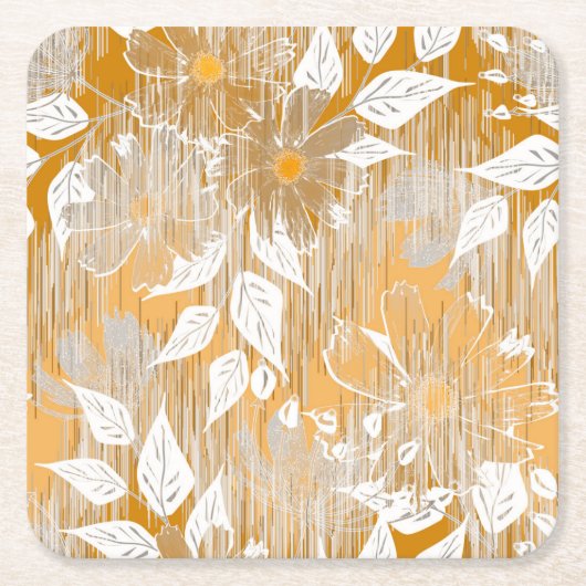 Elegant bloemenpatroon. kartonnen onderzetters (Voorkant)