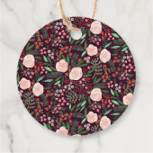 Elegant bloemenpatroon Kerstvakantie Bedankjes Labels (Achterkant)