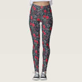 Elegant bloemenpatroon Kerstvakantie Leggings (Voorkant)