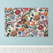 Elegant bloemenpatroon Kleurrijke trendy bloemen Canvas Afdruk (Insitu (Houten vloer))