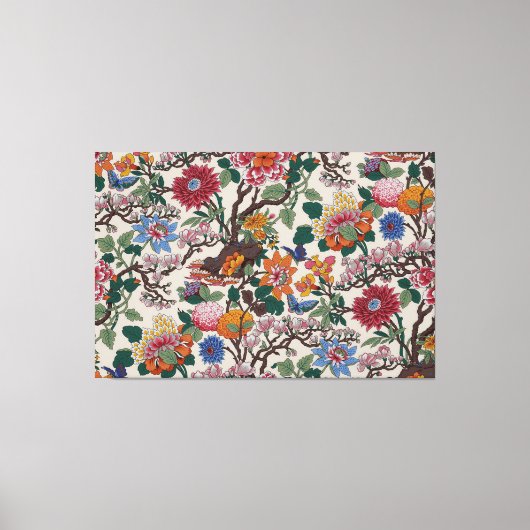 Elegant bloemenpatroon Kleurrijke trendy bloemen Canvas Afdruk (Voorkant)