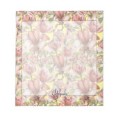  Elegant Bloemenpatroon Lichtgeel Notitieblok (Voorkant)
