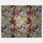 Elegant bloemenpatroon neutrale kleuren goud eleme fleece deken (Voorkant (Horizontaal))