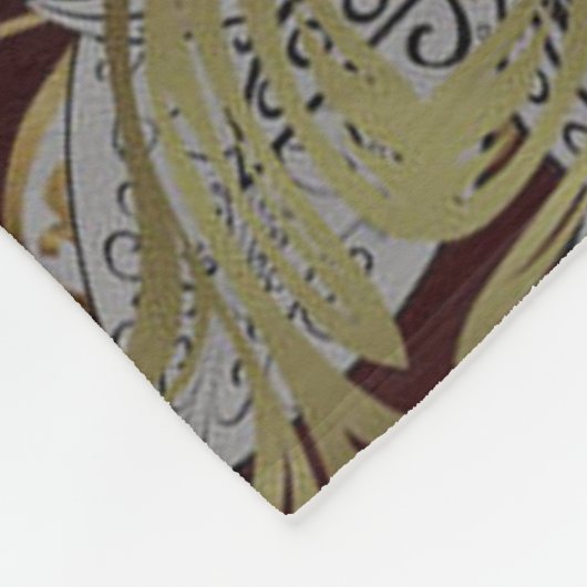 Elegant bloemenpatroon neutrale kleuren goud eleme fleece deken (Hoek)