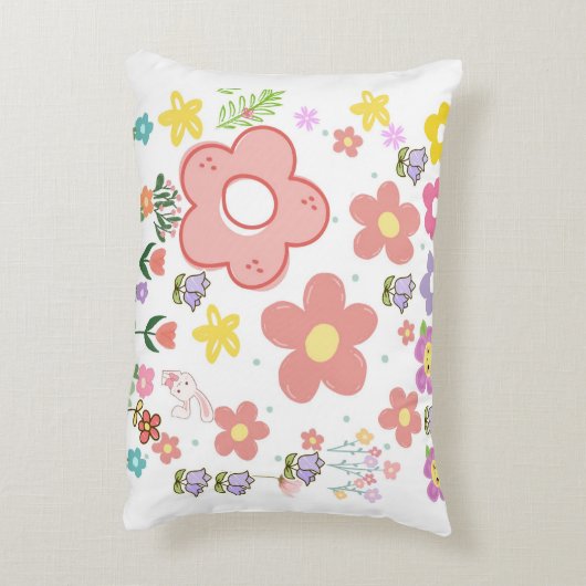 Elegant bloemenpatroon ontwerp accent kussen (Achterkant (Verticaal))