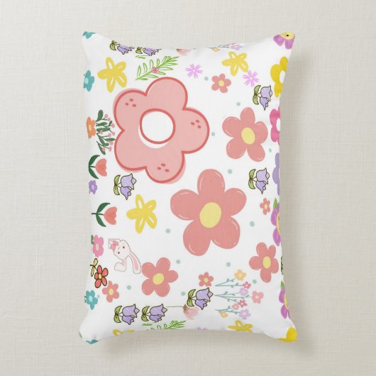 Elegant bloemenpatroon ontwerp accent kussen (Voorkant(Verticaal))