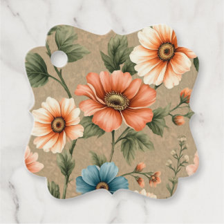 Elegant bloemenpatroon ontwerp bedankjes labels