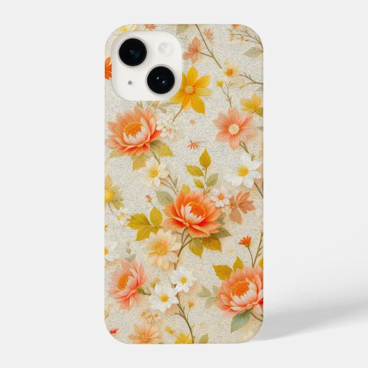 Elegant Bloemenpatroon ontwerp iPhone Hoesje (Achterkant)