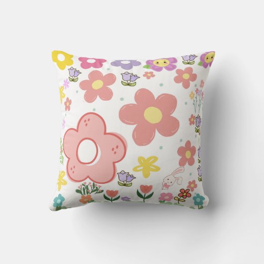 Elegant bloemenpatroon ontwerp kussen (Achterkant)