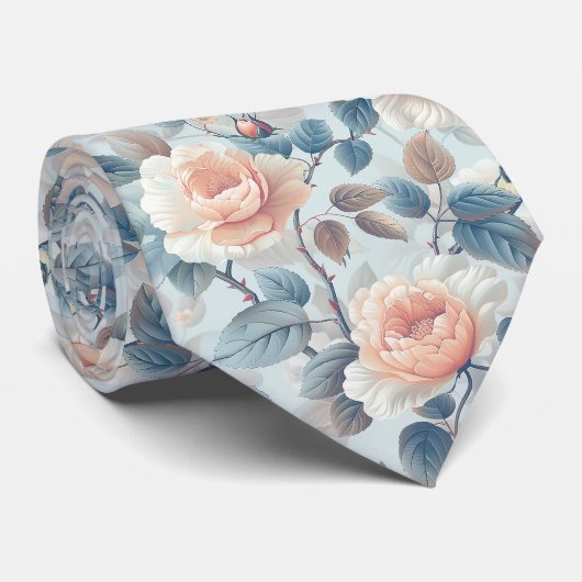 Elegant bloemenpatroon. stropdas (Opgerold)