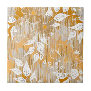 Elegant bloemenpatroon. tegeltje