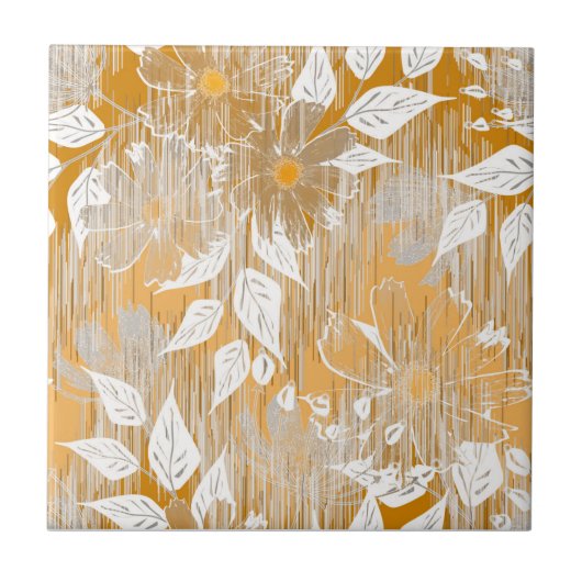 Elegant bloemenpatroon. tegeltje (Voorkant)