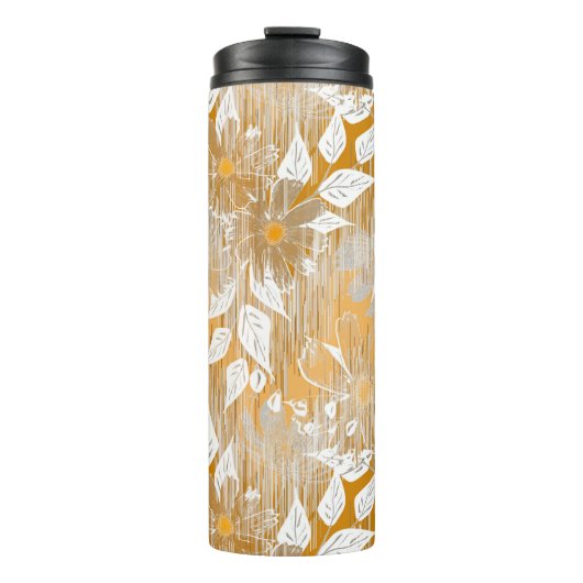 Elegant bloemenpatroon. thermosbeker (Voorkant)