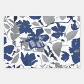 Elegant Bloemenpatroon Trio Decoupage Gift Inpakpapier Vel (Voorkant 3)