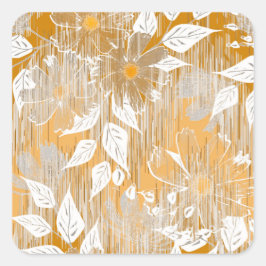 Elegant bloemenpatroon. vierkante sticker