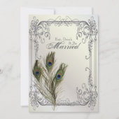 Elegant bloemenpauw repetitiediner kaart (Voorkant)