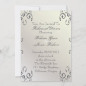 Elegant bloemenpauw repetitiediner kaart (Achterkant)