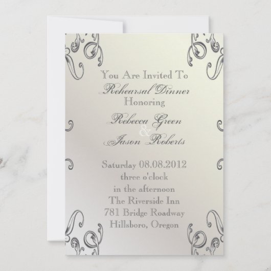 Elegant bloemenpauw repetitiediner kaart (Achterkant)