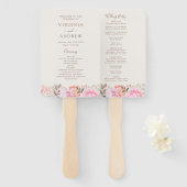 Elegant bloemenprogramma handwaaier (Voorkant en achterkant)