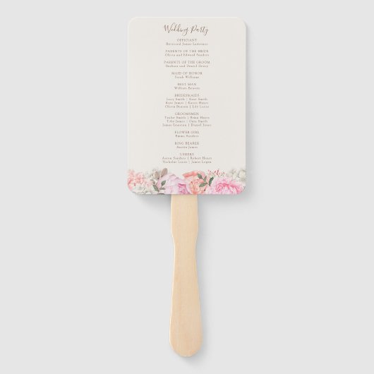 Elegant bloemenprogramma handwaaier (Achterkant)