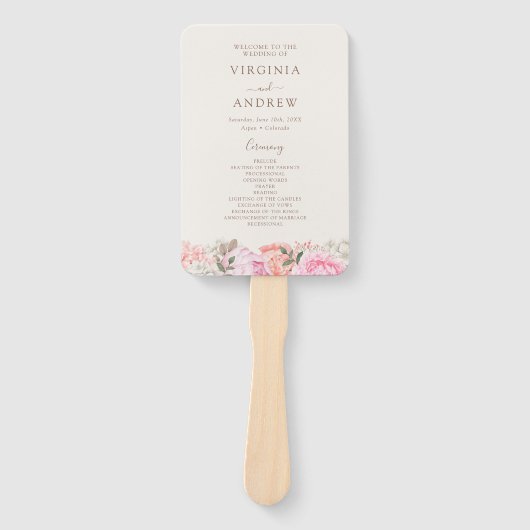 Elegant bloemenprogramma handwaaier (Voorkant)