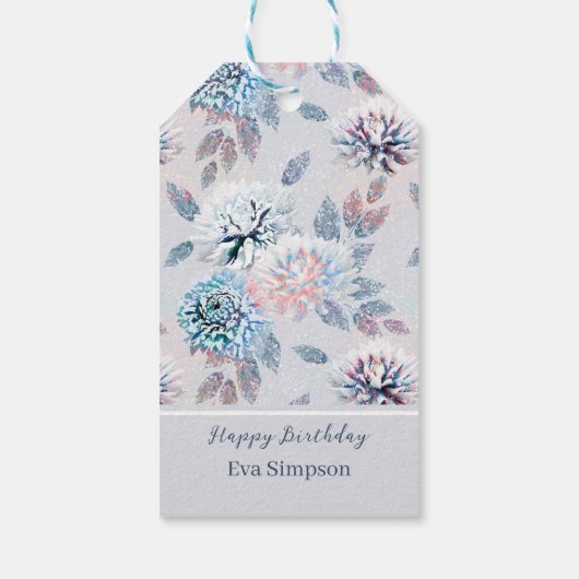 Elegant bloemenretro patroon. cadeaulabel (Achterkant)