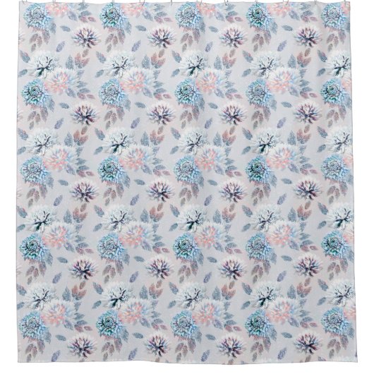 Elegant bloemenretro patroon. douchegordijn (Voorkant)