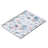 Elegant bloemenretro patroon. notitieboek (Linkerzijde)