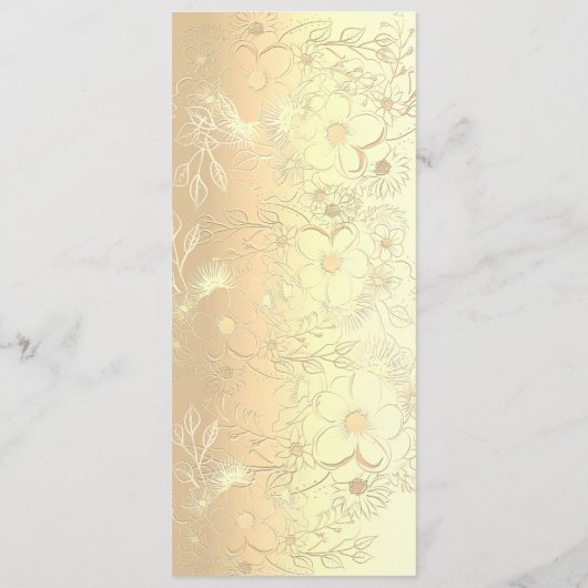 Elegant Bloemenrood Bruiloft Menu (Achterkant)