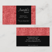 Elegant bloemenrood Visitekaartje (Voorkant / Achterkant)