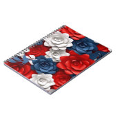 Elegant Bloemenrood Wit Blauw Bloemtuin USA Notitieboek (Linkerzijde)