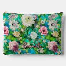  Elegant bloemenroze bloemblaadjes blauw monogram