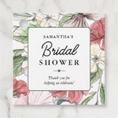 Elegant Bloemenroze en Sage Green Vrijgezellenfees Bedankjes Labels (Voorkant)