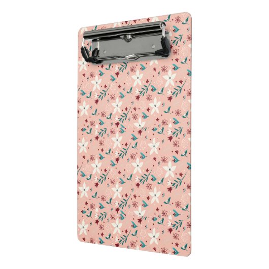Elegant bloemenroze patroon Home Mini Klembord (Angled2)