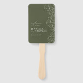 Elegant bloemensalie groen bruiloft programma handwaaier (Voorkant)