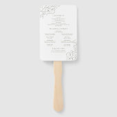 Elegant bloemensalie groen bruiloft programma handwaaier (Achterkant)