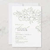 Elegant bloemensalie groen repetitie diner kaart (Voorkant)