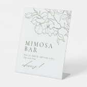Elegant bloemensalie Groen Vrijgezellenfeest Mimos Reclamebord Met Voetstuk (Voorkant)