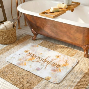 Elegant Bloemenschildering in Waterverf Eigen Merk Badmat