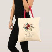 Elegant bloemenschrift Bourgondische moeder van de Tote Bag (Voorkant (product))