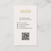 Elegant bloemenschrift goud | QR-code voor sociale Visitekaartje (Voorkant)