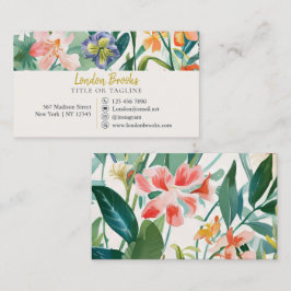 Elegant bloemenschrift goud | Sociale media Visitekaartje