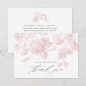 Elegant bloemenschrift roze Baby shower Bedankkaart (Voorkant / Achterkant)