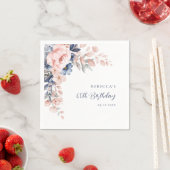 Elegant bloemenscript 60e verjaardag op elke leeft servet (Insitu)