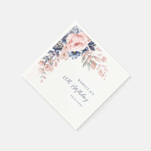 Elegant bloemenscript 60e verjaardag op elke leeft servet (Hoek)