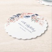 Elegant bloemenscript 60ste verjaardag kartonnen onderzetters (Gekanteld)