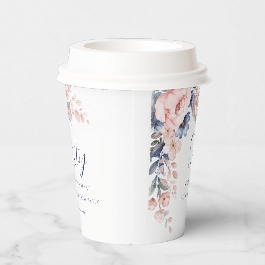 Elegant bloemenscript 60ste verjaardag papieren bekers (Rechts)