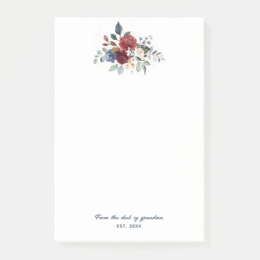 Elegant Bloemenscript Bloom Custom Post-it® Notes (Voorkant)