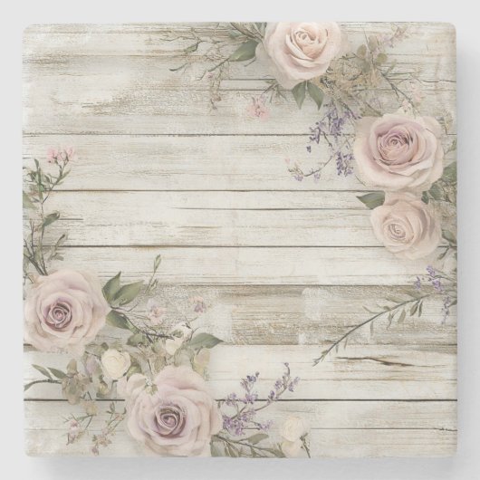 Elegant bloemensteen Onderzetter (Voorkant)