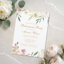 Elegant Bloemensymbool Afscheidspartij Goud Schrif